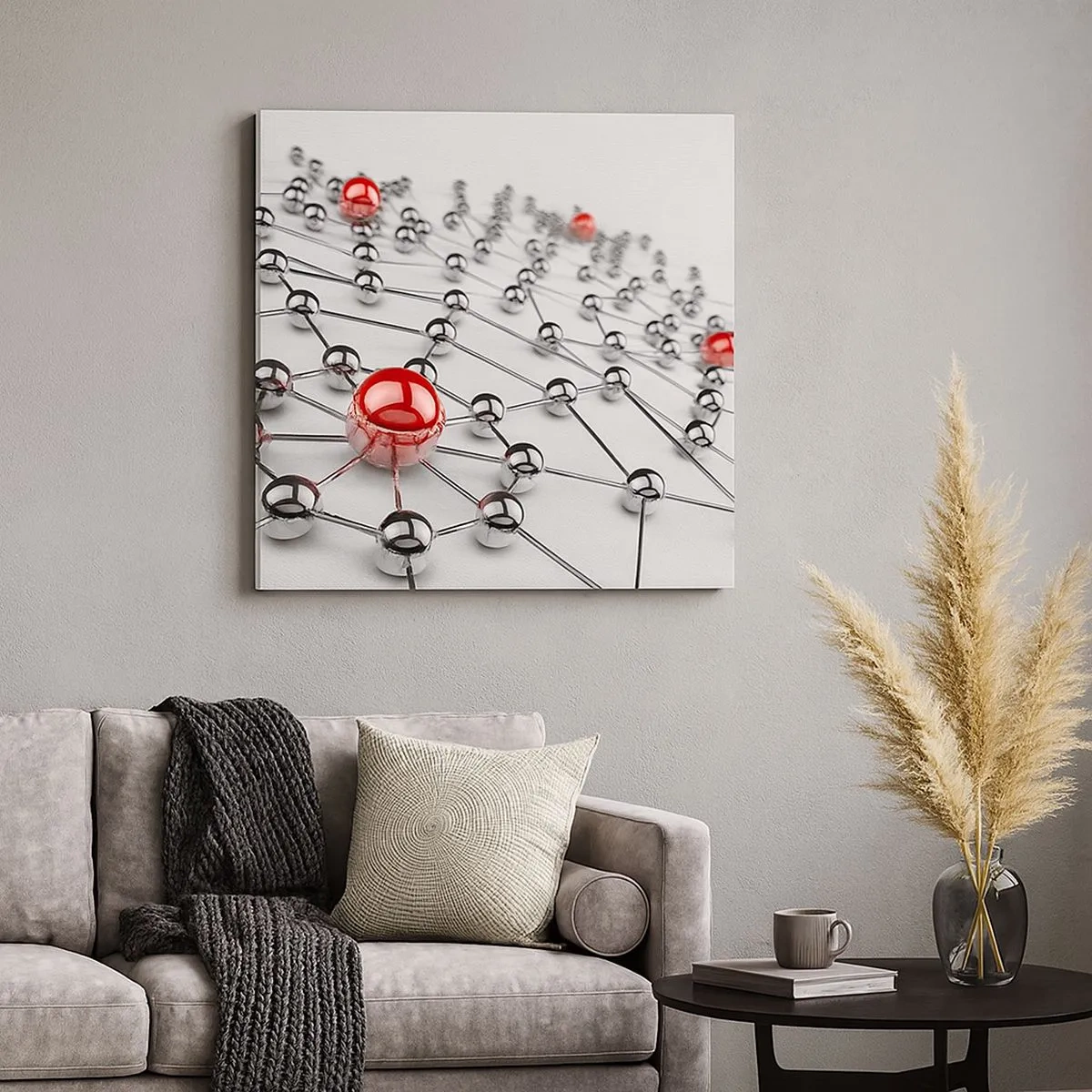 Obraz na plátně - Stříbrná síť - 30x30 cm