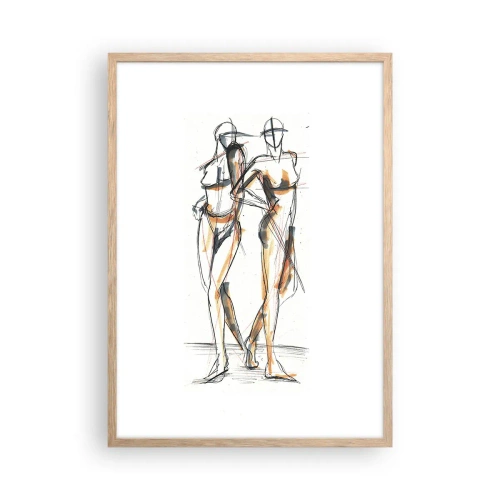 Plakát v rámu světlý dub - Studie šarmu - 50x70 cm