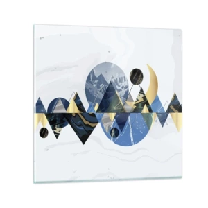 Obraz na skle - Geometrická krajina - 70x70 cm