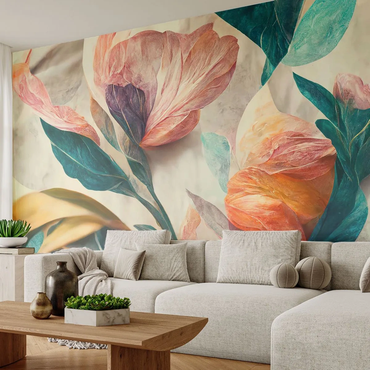 Fototapeta Premium Canvas - Květiny jižních ostrovů - Květiny, Vinobraní, Botanika - 250x175 cm