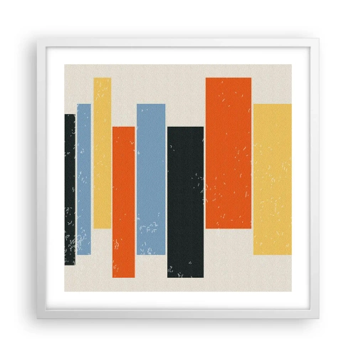 Plakát v bílém rámu - Záznam hudby - 50x50 cm