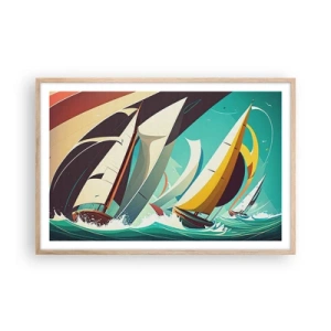 Plakát v rámu světlý dub - Jak vycházet s živly - 91x61 cm