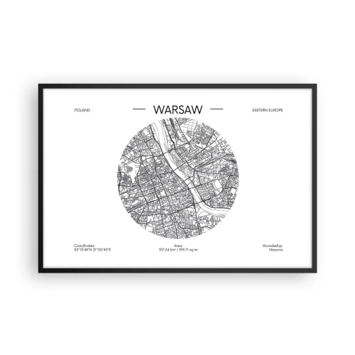 Plakát v černém rámu - Anatomie Varšavy - 91x61 cm