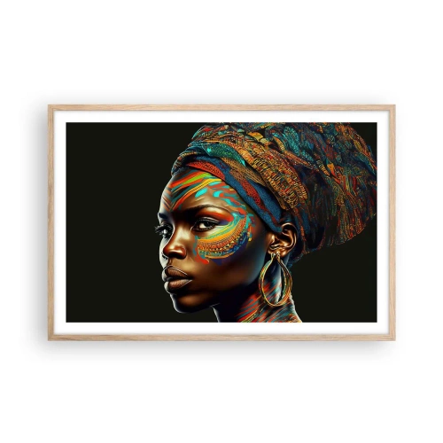 Plakát v rámu světlý dub - Africká královna - 91x61 cm