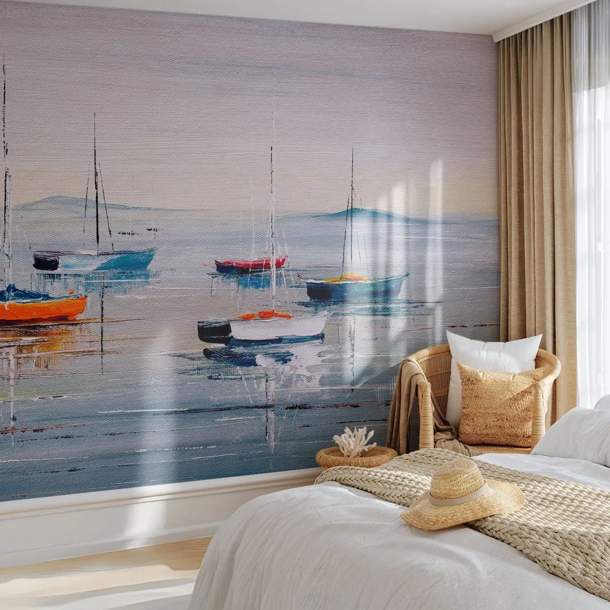 Fototapeta Samolepicí Deluxe Sticker - Zasloužený odpočinek - Námořní, Plachetnice, Pobřeží - 100x70 cm