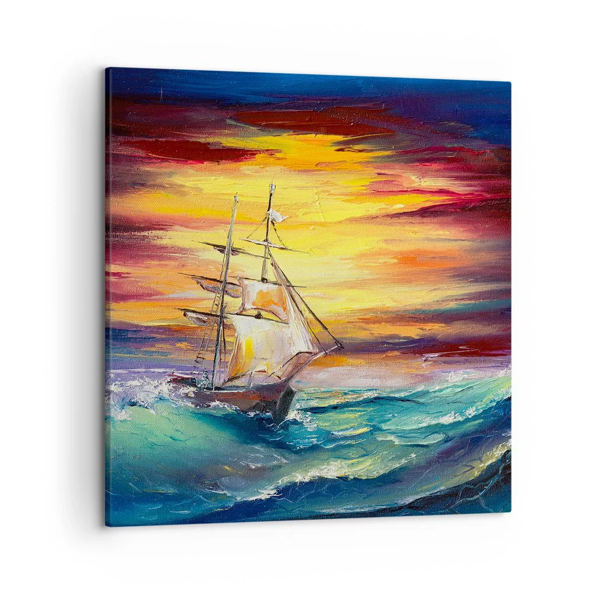 Obraz na plátně - Statečně proti vlnám - 50x50 cm
