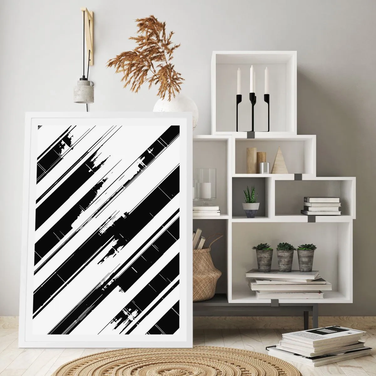 Plakát v bílém rámu - Intenzivní a dynamická kompozice - 70x100 cm