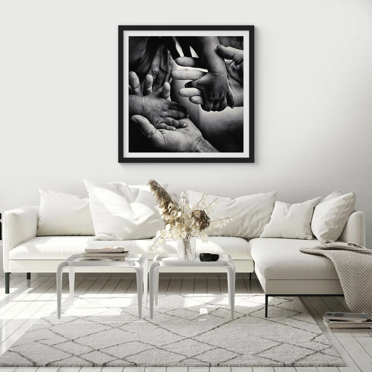 Plakát v černém rámu - Být člověkem - 40x40 cm