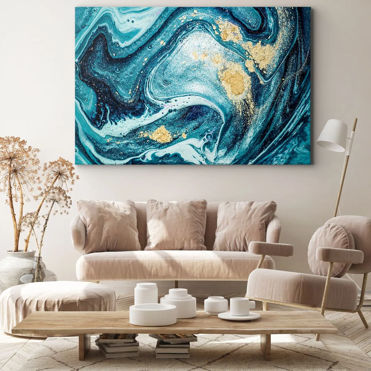Obraz na plátně - Modrý vír - 100x70 cm