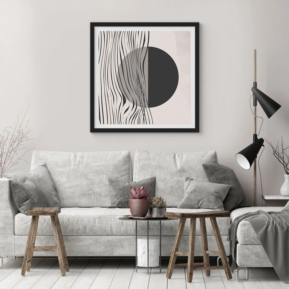 Plakát v černém rámu - Poloviční kompozice - 40x40 cm