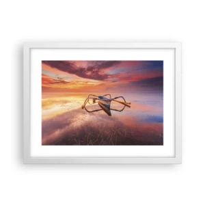 Plakát v bílém rámu - Klid tropického večera - 40x30 cm