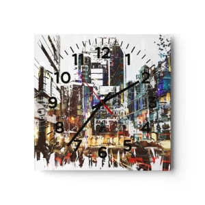 Nástěnné hodiny - Třpytivé město - 40x40 cm