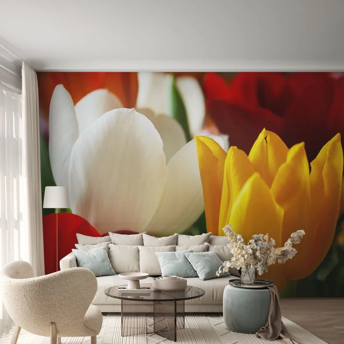 Fototapeta Samolepicí Deluxe Sticker - Tulipánová horečka - Květiny, tulipány, Kytice květin - 250x175 cm