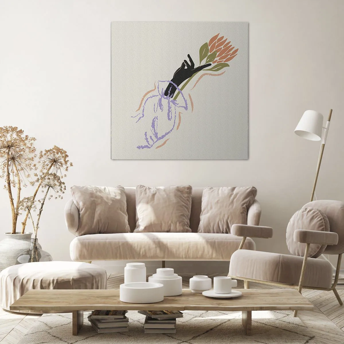 Obraz na plátně - Sesterský dotek - 60x60 cm
