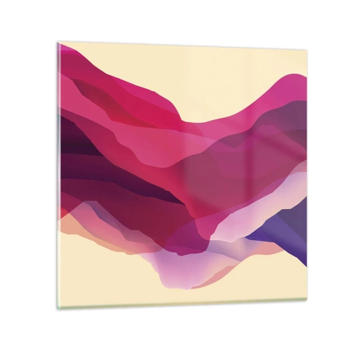 Obraz na skle - Vlny fialové - 60x60 cm