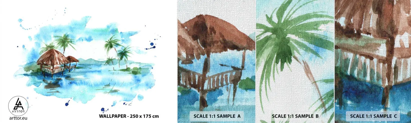 Vzor Fototapety Premium Canvas - Někde v Pacifiku - Krajina, ostrov, palmy - 100x30 cm