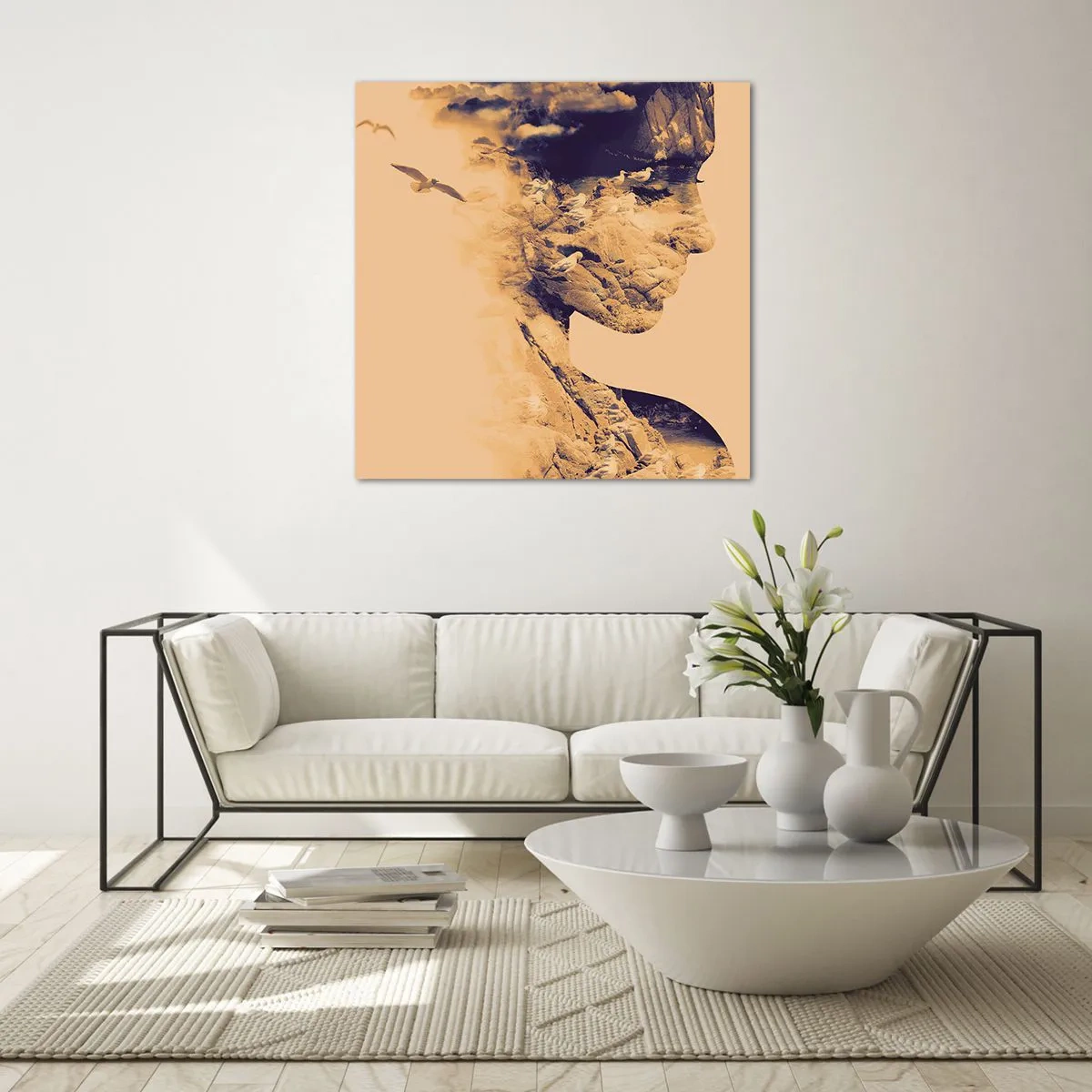 Obraz na skle - Krásná od přírody - 70x70 cm