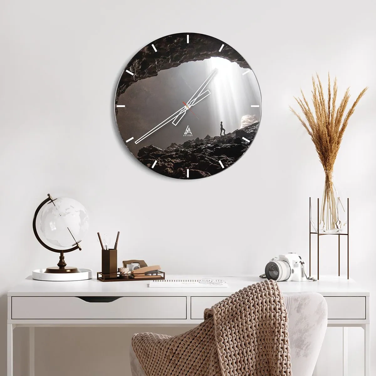 Nástěnné hodiny - Světelná jeskyně - 40x40 cm