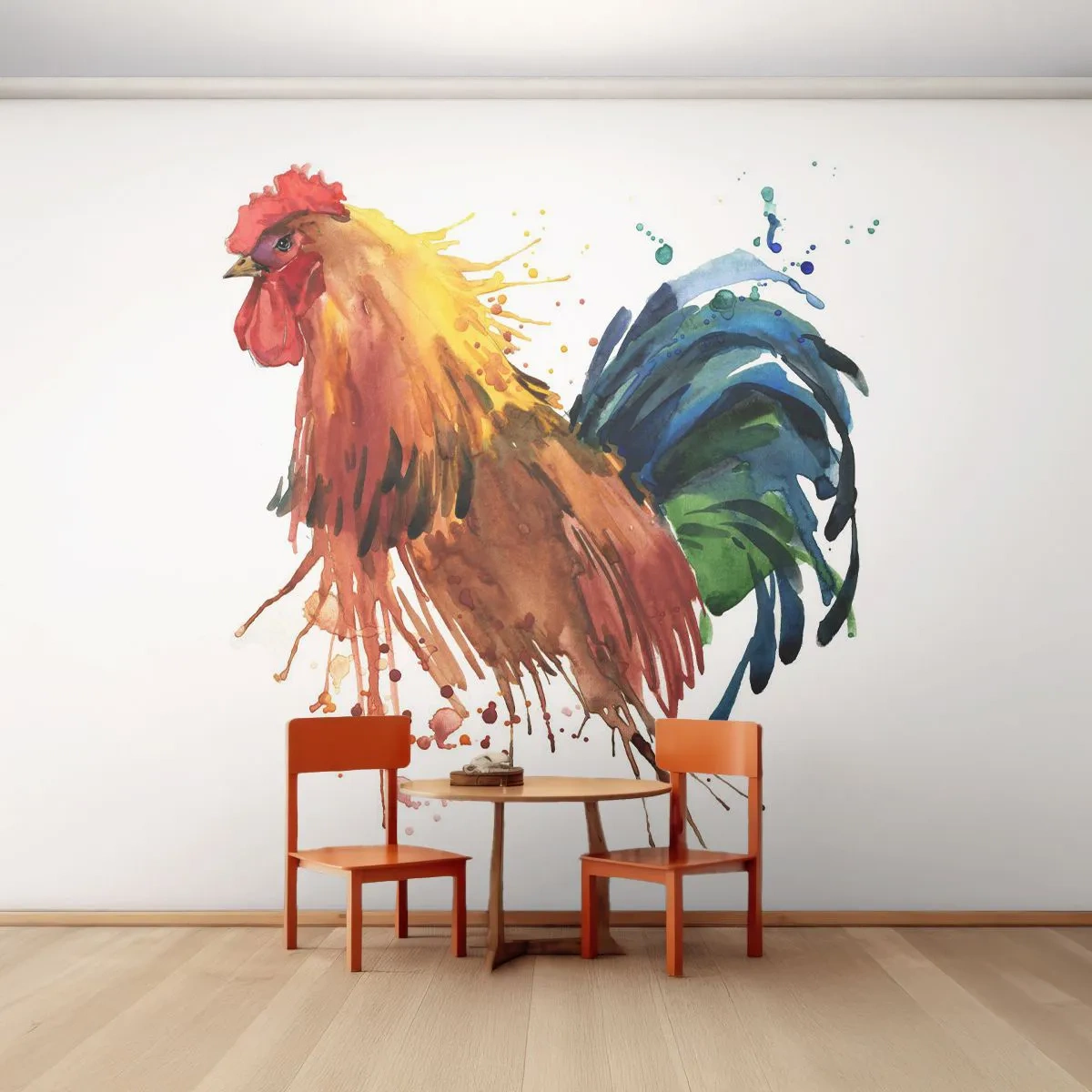 Fototapeta Samolepicí Deluxe Sticker - Královský šat, královská pýcha - Kohout, Grafika, Chov - 250x175 cm