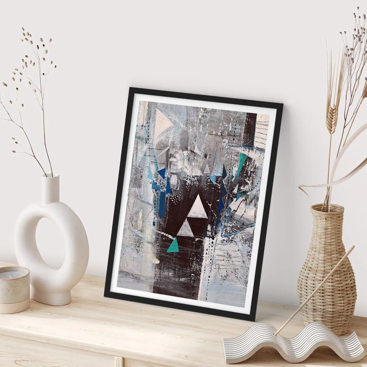 Plakát v černém rámu - Přednostní pořadí trojúhelníků - 30x40 cm