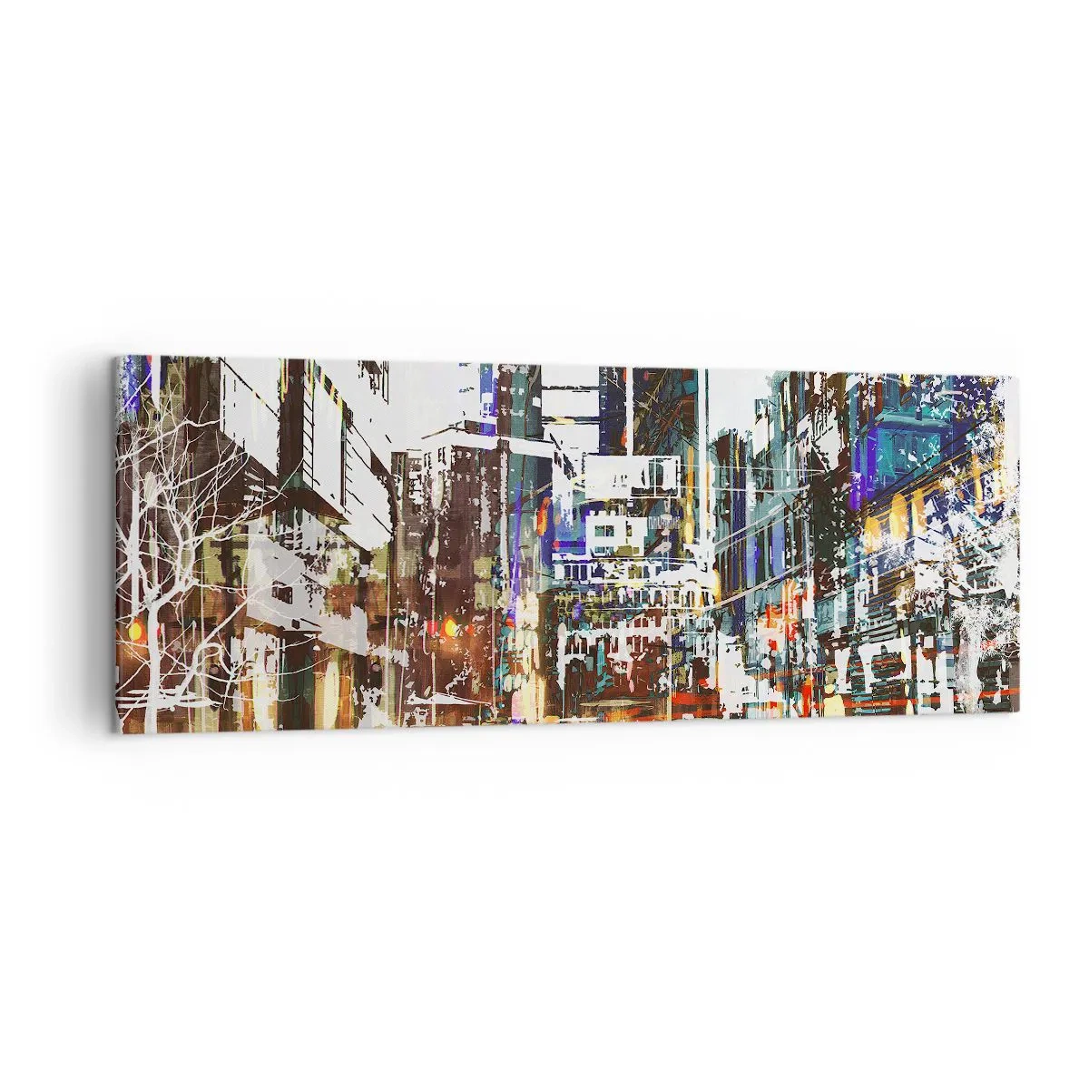 Obraz na plátně - Třpytivé město - 140x50 cm