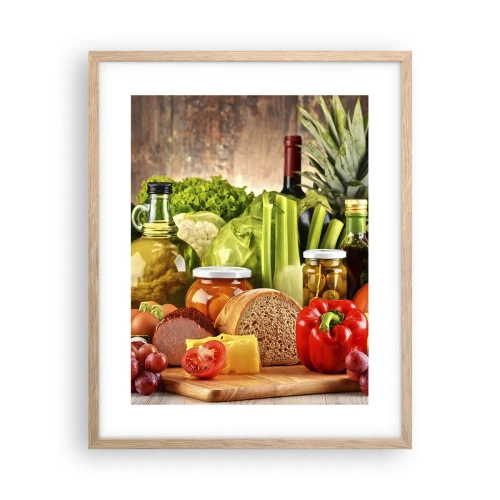 Plakát v rámu světlý dub - Uzené, pečené, marinované - 40x50 cm