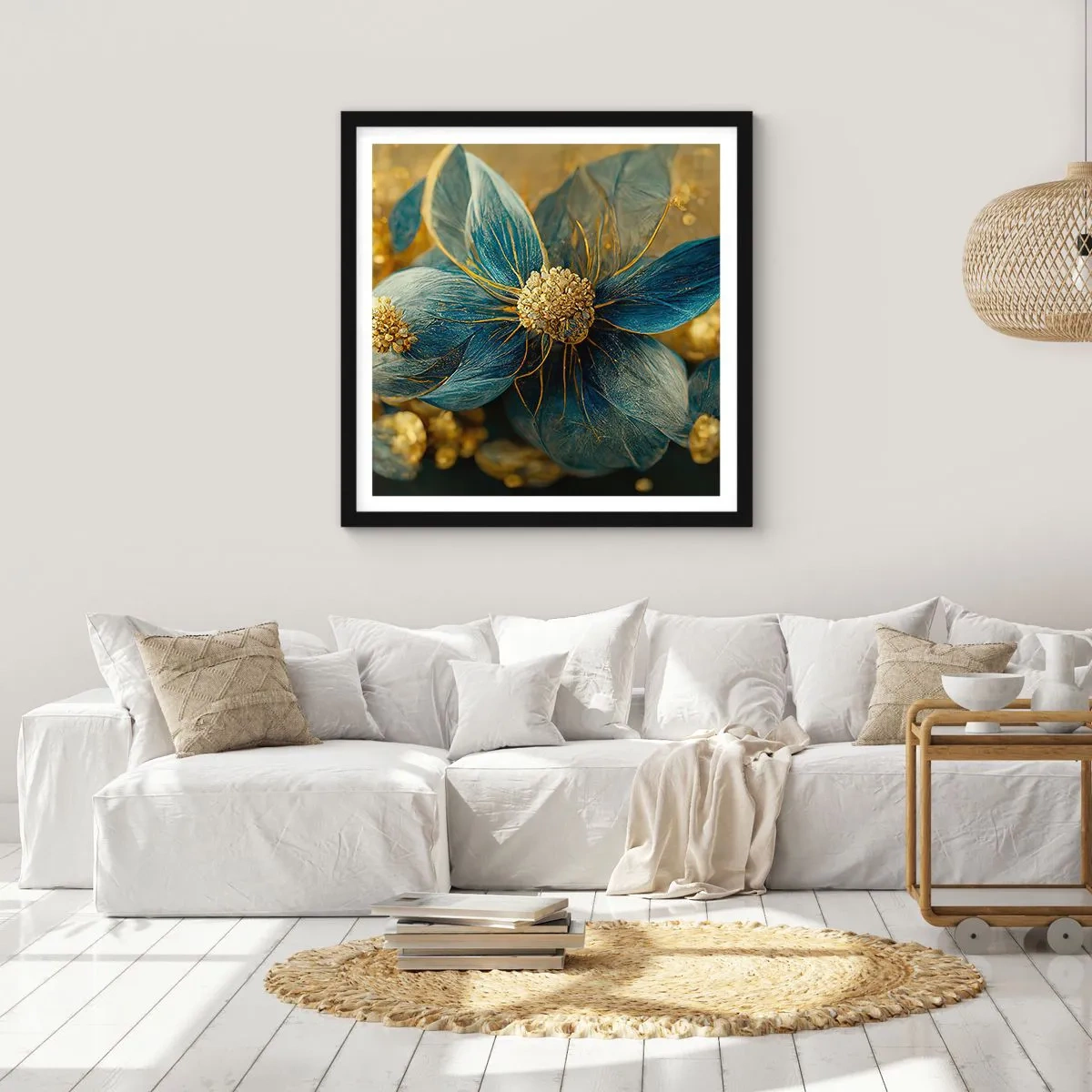 Plakát v černém rámu - Rozkvést zlatem - 60x60 cm