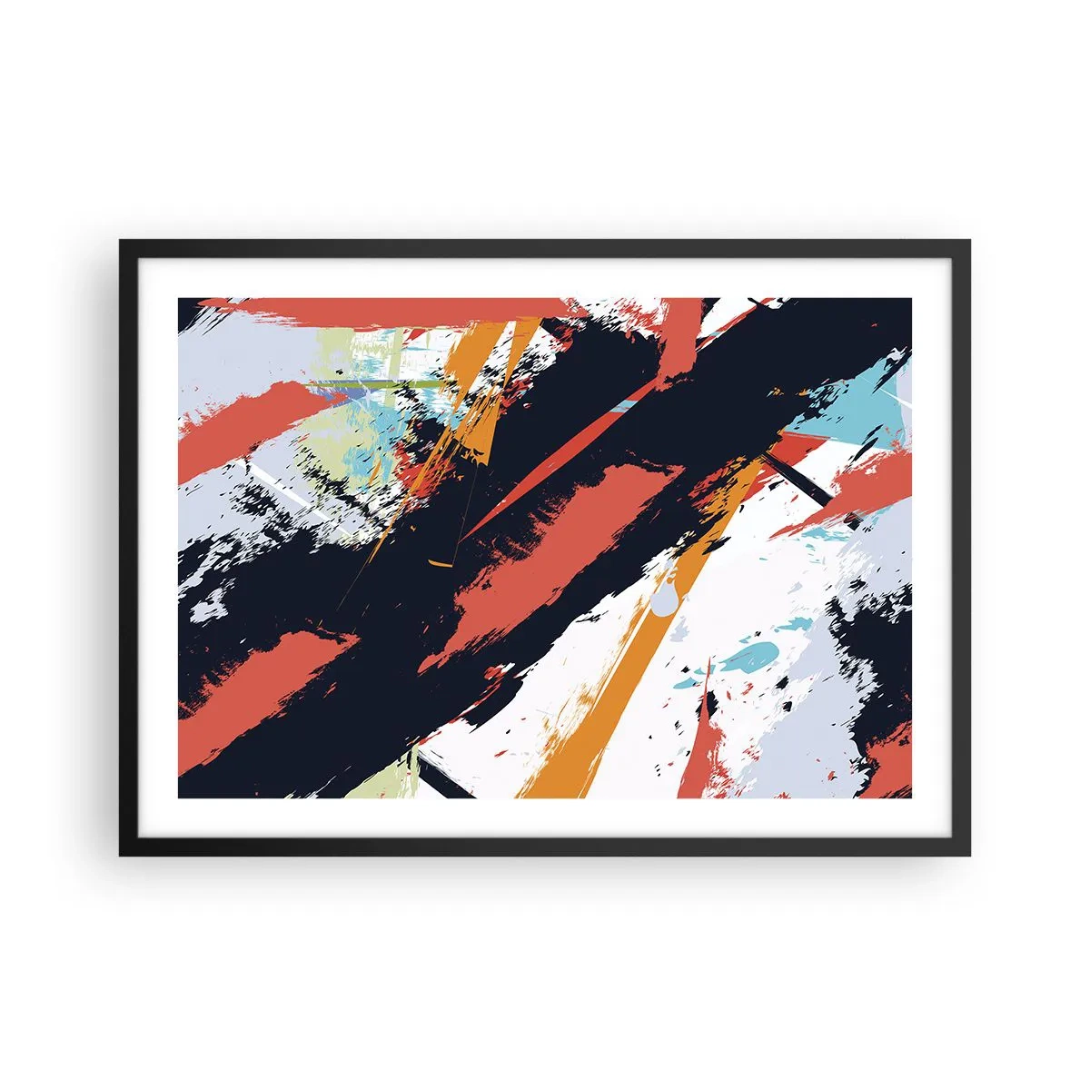 Plakát v černém rámu - Dynamická kompozice - 70x50 cm