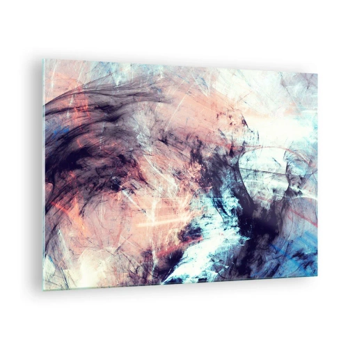 Obraz na skle - Abstraktní mix barev v pastelových a tmavých tónech. - 70x50cm - Vnímej vítr - Moderní nástěnná dekorace do obývacího pokoje a ložnice ARTTOR