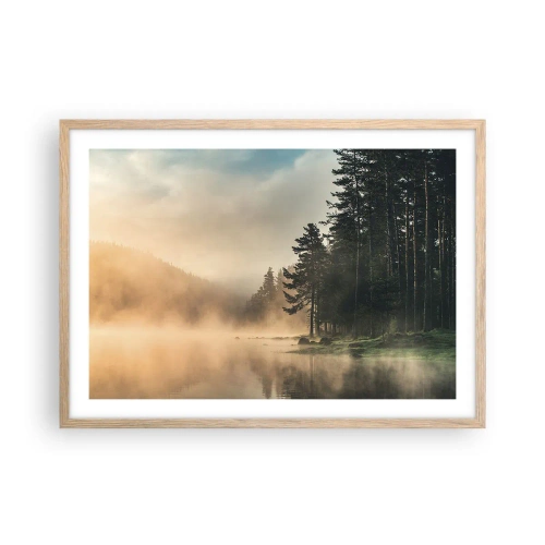 Plakát v rámu světlý dub - Zrození dne - 70x50 cm