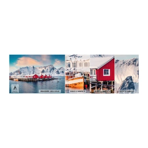 Fototapeta Vzorek Standard Eco - Severní útočiště - Krajina, Norsko, Lofoty - 100x30 cm