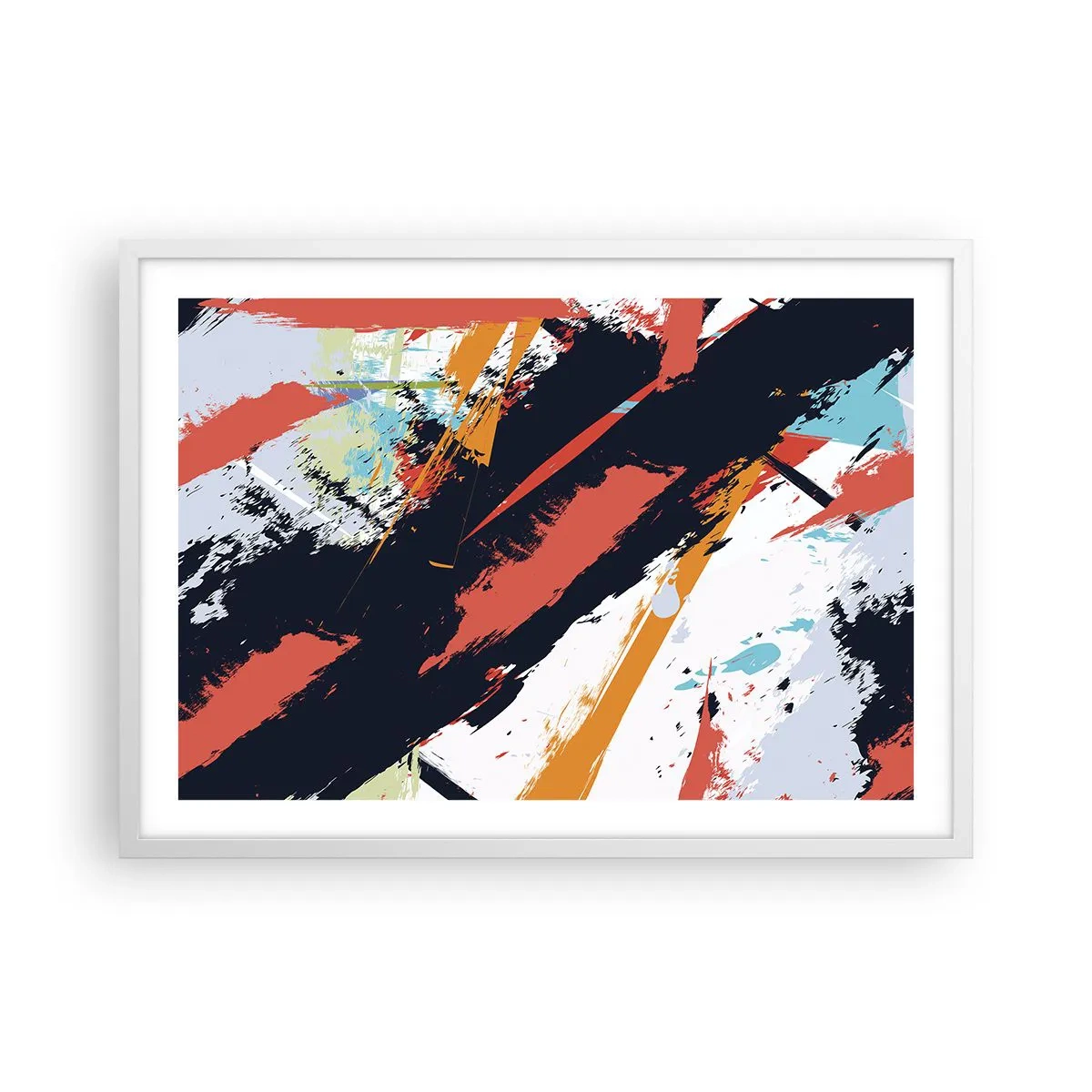 Plakát v bílém rámu - Dynamická kompozice - 70x50 cm