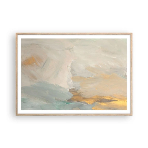 Plakát v rámu světlý dub - Abstrakce – krajina něhy - 100x70 cm