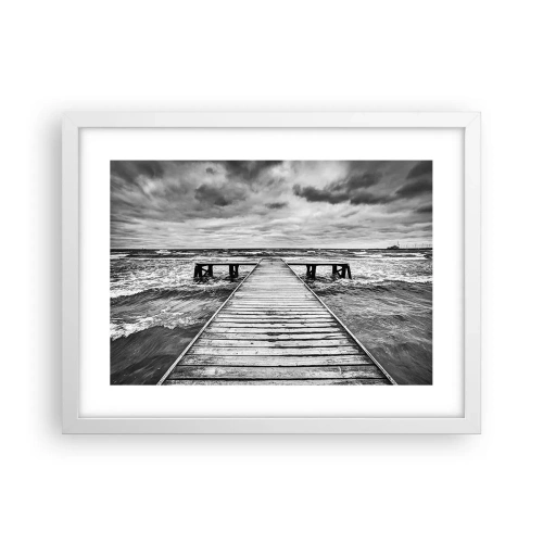 Plakát v bílém rámu - Čekám na vítr, co rozfouká… - 40x30 cm