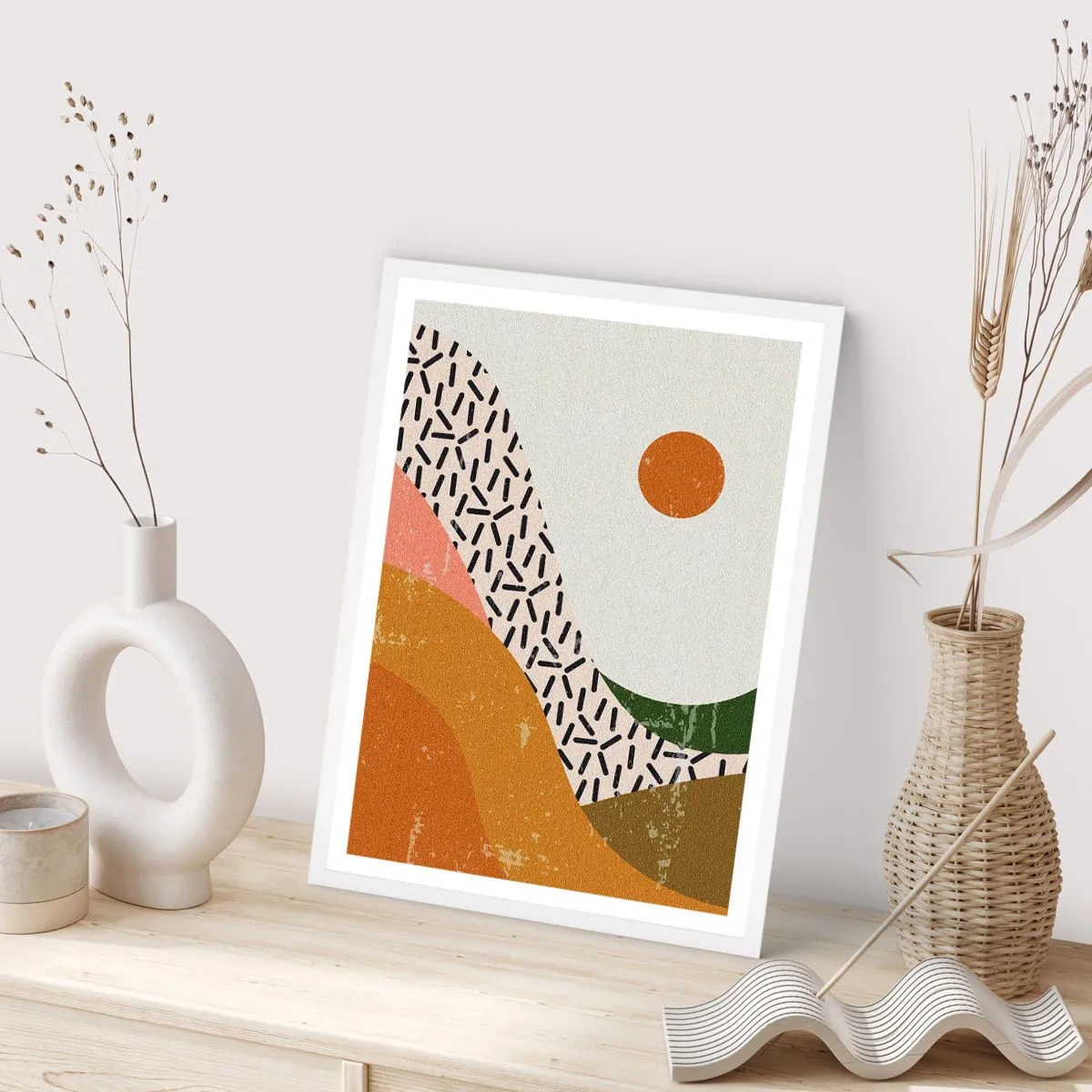 Plakát v bílém rámu - Sluneční abstrakce - 30x40 cm