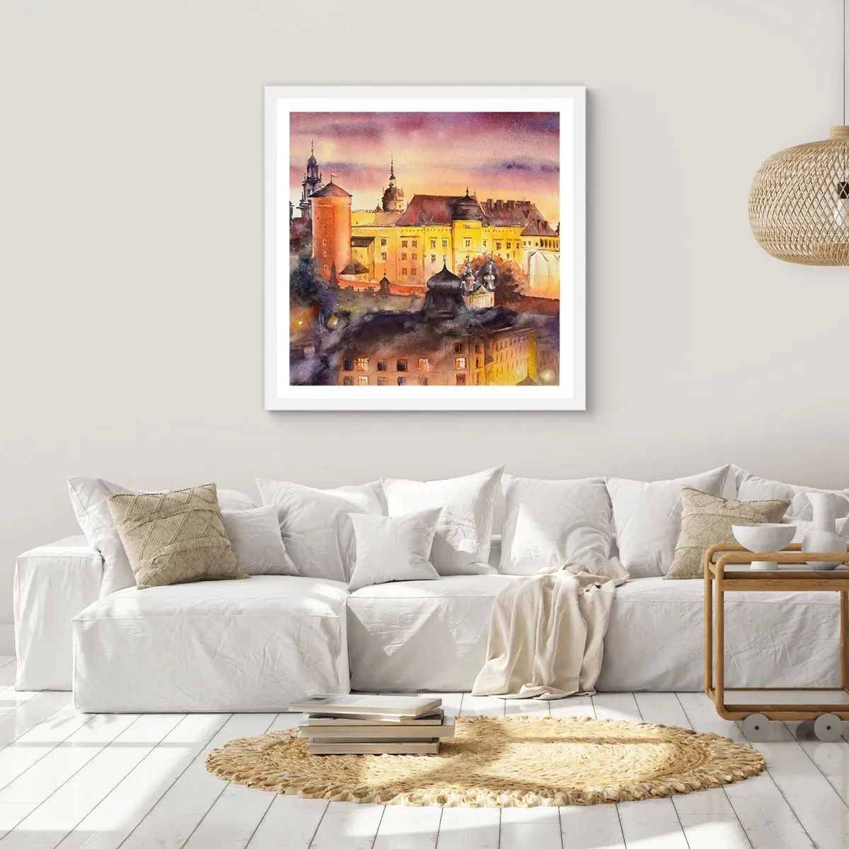 Plakát v bílém rámu - Historie a pohádka - 60x60 cm