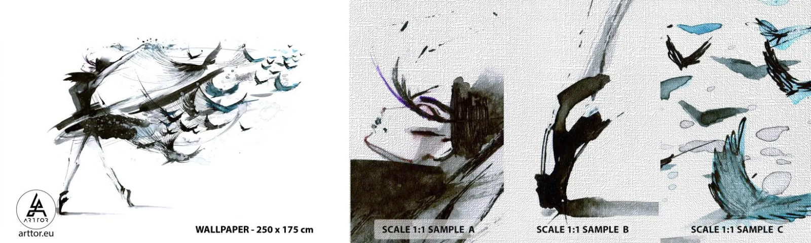 Vzor Fototapety Premium Canvas - Magie hudby uvolňuje od kouzla - Abstrakce, Žena, Tanec - 100x30 cm