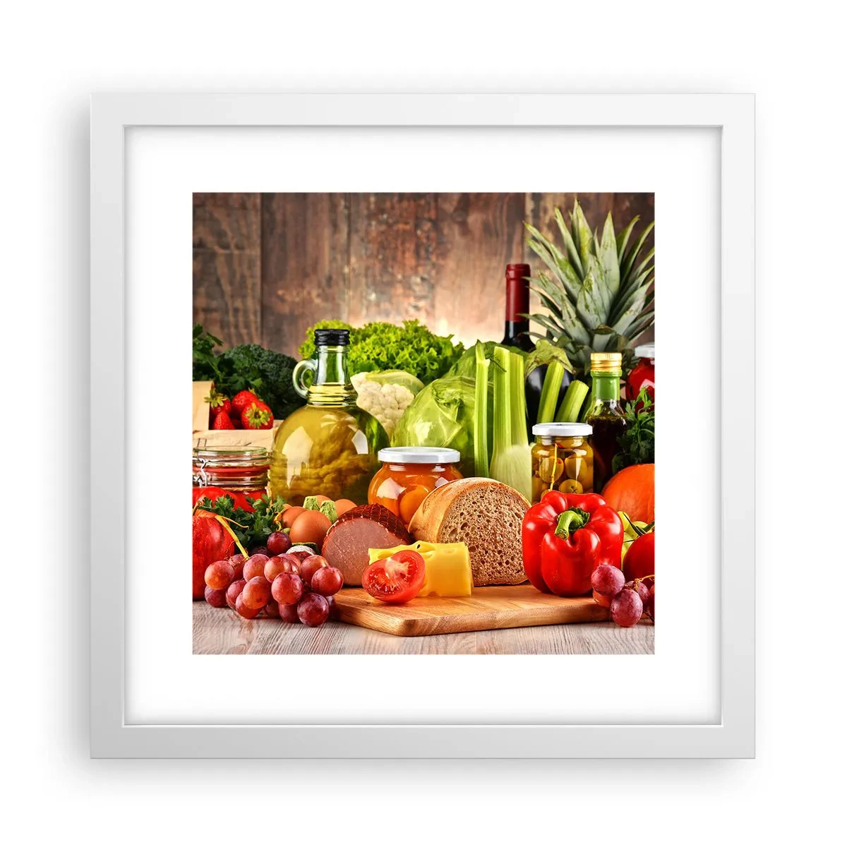 Plakát v bílém rámu - Uzené, pečené, marinované - 30x30 cm
