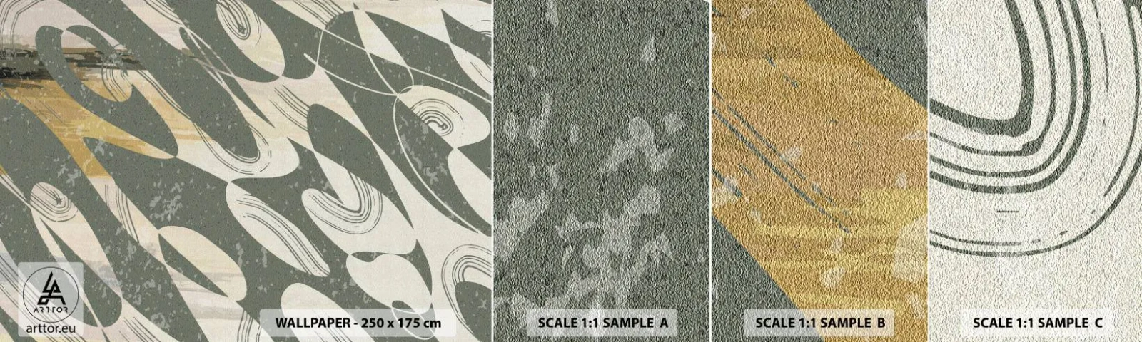 Vzor Fototapety Samolepicí Deluxe Sticker - Rytmizovaná abstrakce - Abstrakce, Moderní, Letitý - 100x30 cm