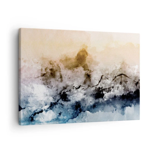 Obraz na plátně - Abstraktní krajina s mlhou a jemnými barvami - 70x50cm - Ponořené do mračna mlhy - Moderní nástěnná dekorace do obývacího pokoje a ložnice ARTTOR