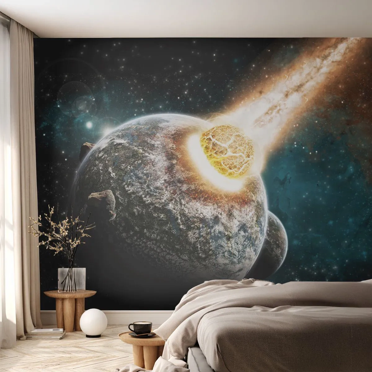 Fototapeta Samolepicí Deluxe Sticker - Zničení nebo narození? - Abstrakce, Kosmos, Kometa - 450x315 cm