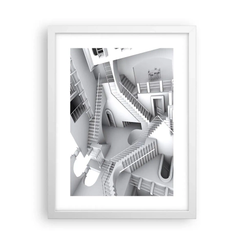 Plakát v bílém rámu - Paradoxy prostoru - 30x40 cm