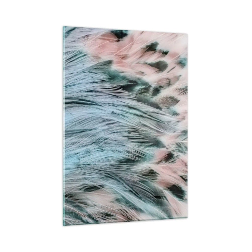 Obraz na skle - Safírově růžové chmýří - 50x70 cm