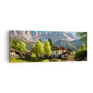 Obraz na plátně - Alpská idyla - 140x50 cm