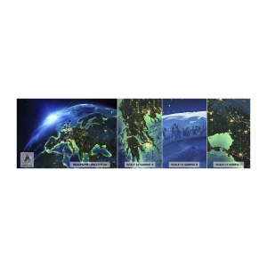 Vzor Fototapety Premium Canvas - Jiskřivá Evropa - Kosmos, Planeta Země, Kontinenty - 100x30 cm