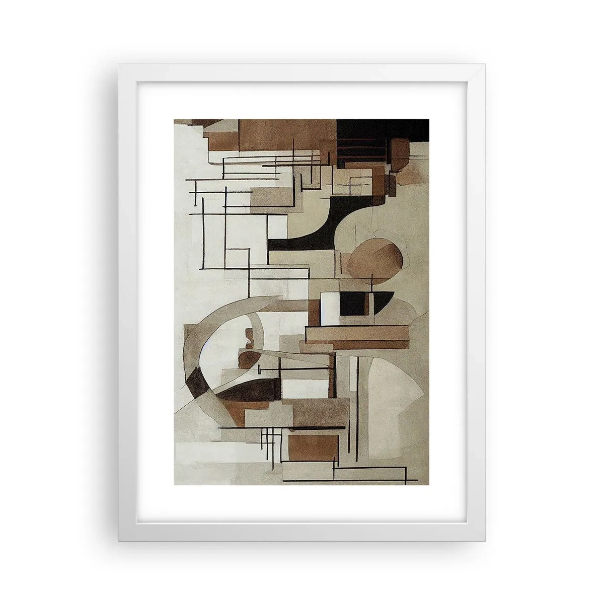 Plakát v bílém rámu - Městská krajina 2.0 - 30x40 cm