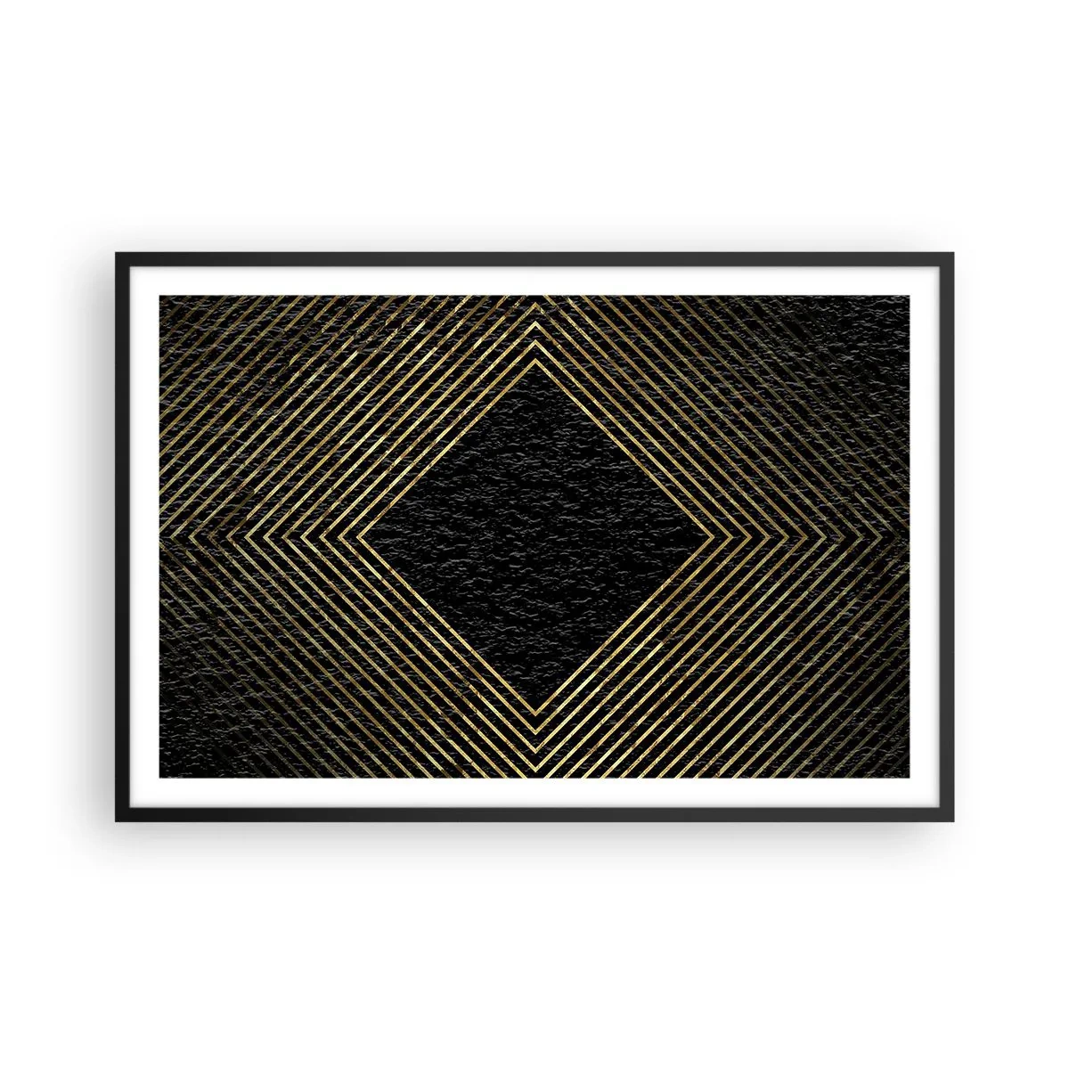Plakát v černém rámu - Geometrie ve stylu glamour - 91x61 cm
