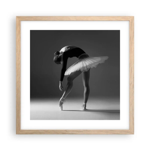 Plakát v rámu světlý dub - Bella ballerina - 40x40 cm