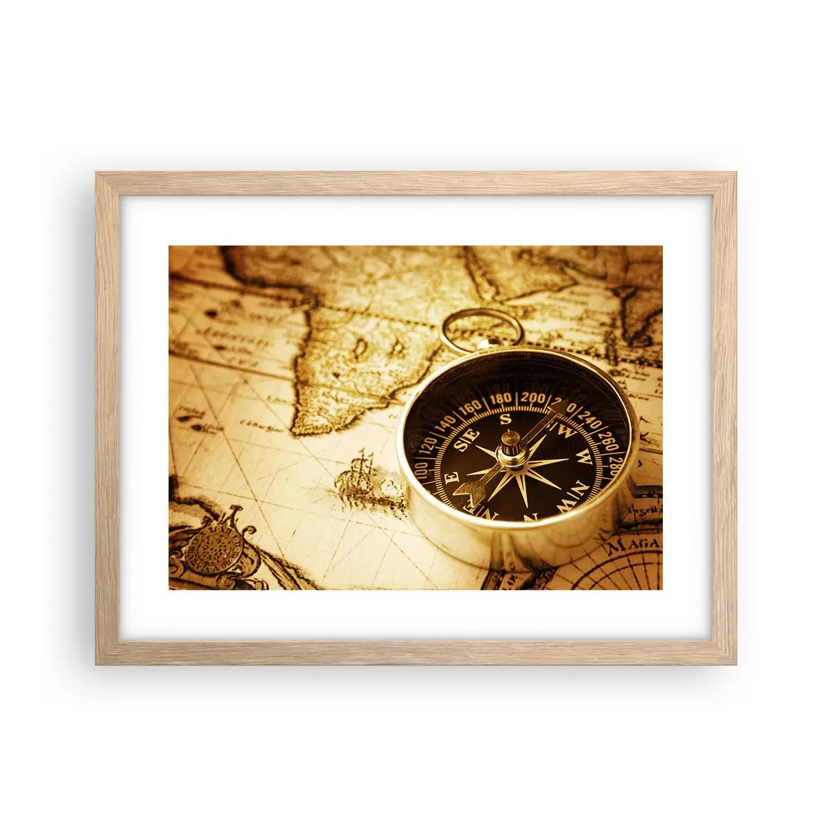 Plakát v rámu světlý dub - Na východ nebo na západ? - 40x30 cm