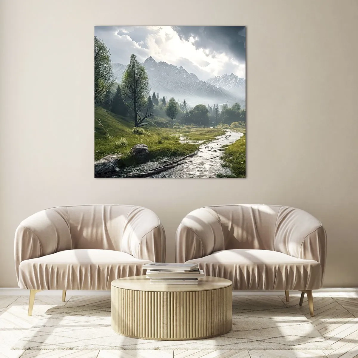 Obraz na skle - Tam a zpět - 60x60 cm